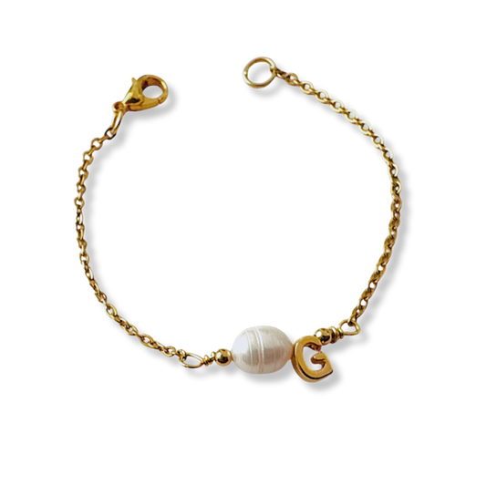 PULSERA PERLA CON LETRA